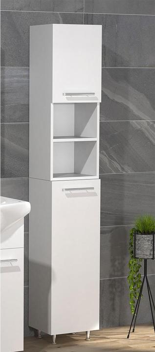 Image du produit VCM Meubles de salle de bains en bois Étagère de salle de bains Armoire haute Portes battantes Lisalo (30 x 25 cm)