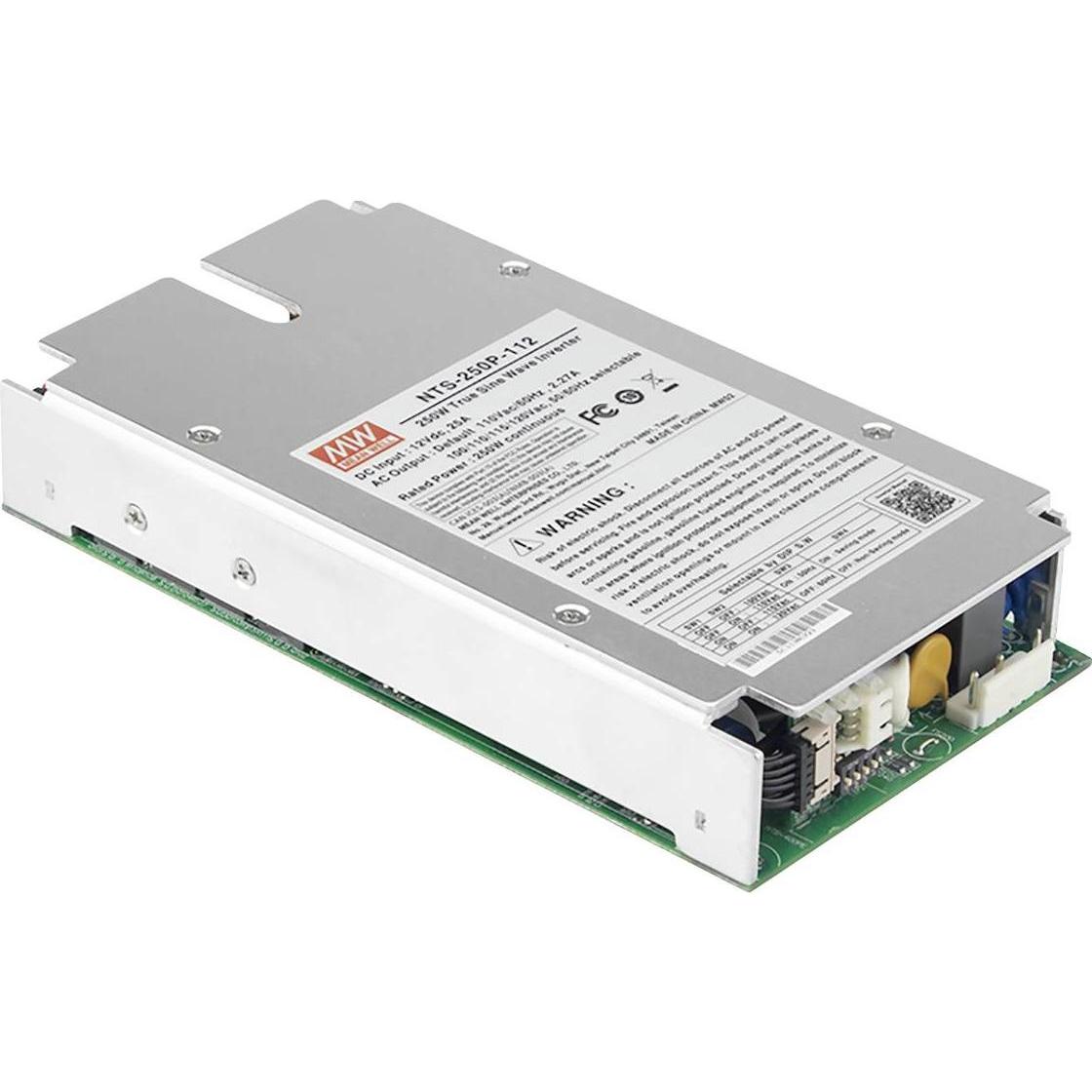 MeanWell, Convertitore di tensione, NTS-250P-212 - Inverter sinusoidale 250 W 12 V contatto di protezione