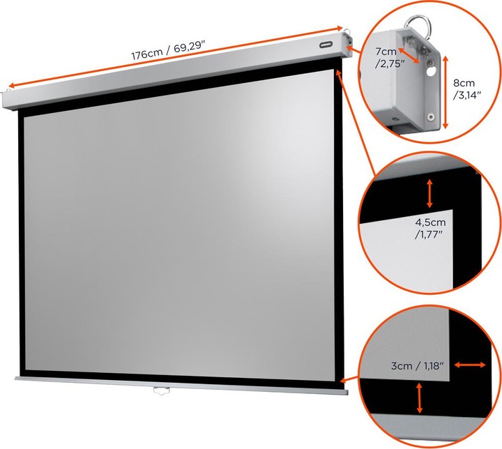 Produktbild Celexon Manual Professional Plus Data format - Leinwand - Deckenmontage möglich, geeigne (78.74", 4:3)