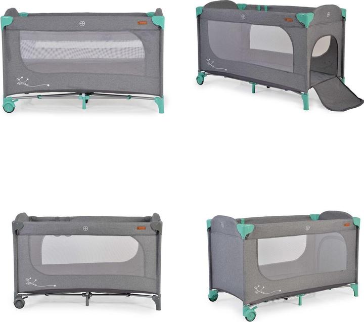 Actual product image Cangaroo Travel cot Skyglow 2 levels