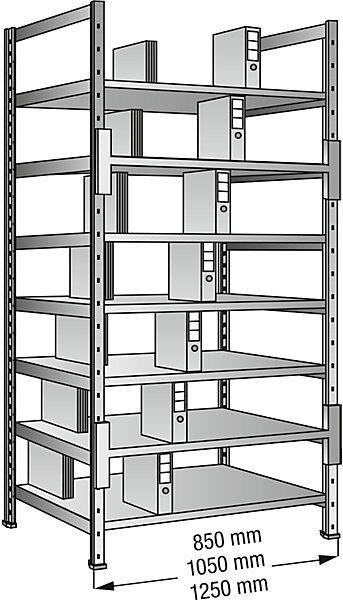 Produktbild kaiserkraft Ordner- und Archiv-Steckregal, verzinkt