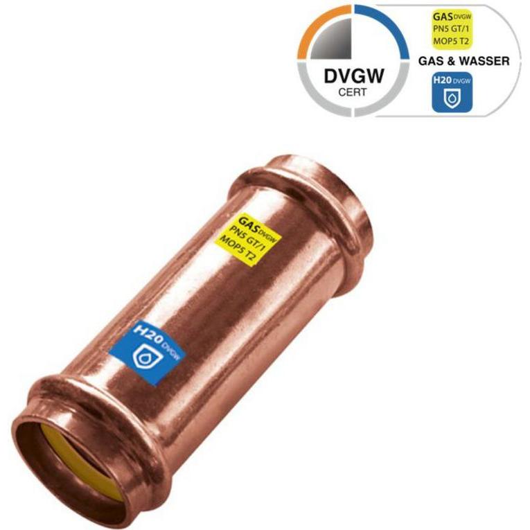 Sanpro, Rohrverbindungstechnik, CUPRESSK Pressfitting Kupfer Kupplung - Muffe - Schiebemuffe V 28 (Rohrkupplung)