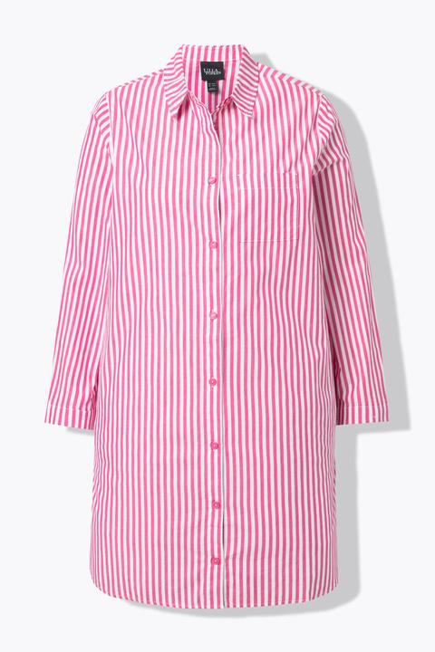 Immagine prodotto Ulla Popken Camicia dal taglio svasato con righe, collo da camicia e maniche lunghe (54)