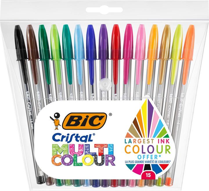 Produktbild Bic Cristal Kugelschreiber (Multicolor, 15 x)