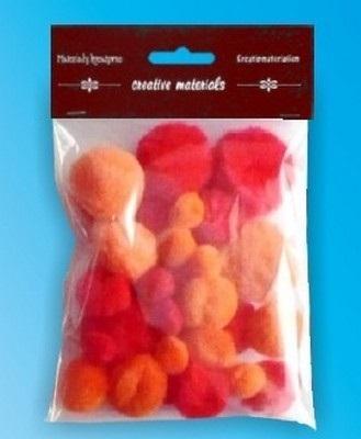 Produktbild Craft with Fun Pompons rot-Pom. 15–40 mm, 30 Stück