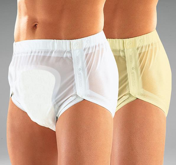 Actual product image Suprima PVC briefs buttonable for ladies & gents white (1 x, M)