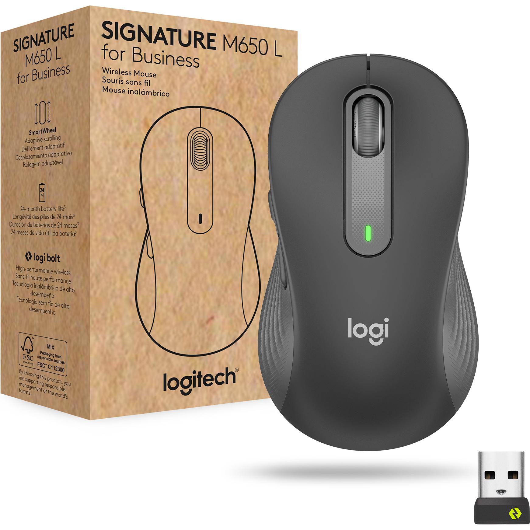 Logitech M650 for Business (Senza fili), Mouse, Nero
