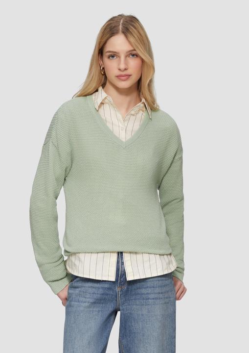 Image du produit S.Oliver Strickpullover Pullover mit Strukturmuster und V-Ausschnitt (M)