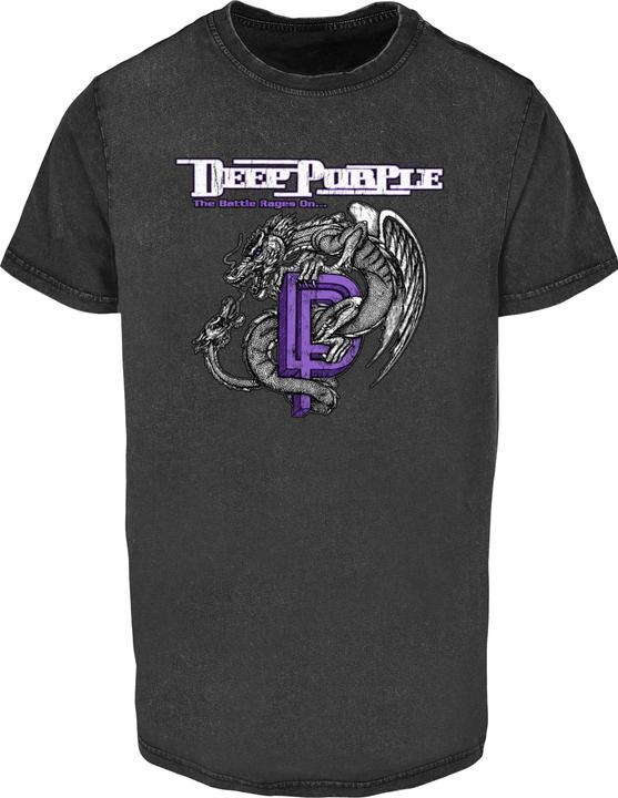 Actual product image Merchcode Deep Purple Dragon Acid Wash Tee - 182591 (L)