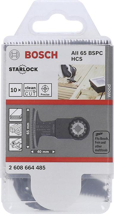 Productafbeelding Bosch Professional Zubehör HCS invalzaagblad AII 65 BSPC. Hardhout. 40 x 65 mm. Verpakking van 10 stuks