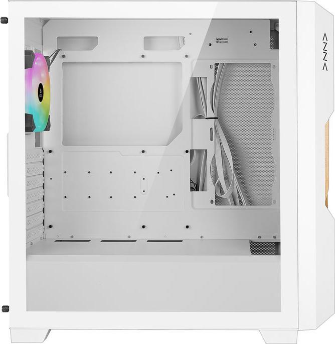 Produktbild Azza Guardian 520WW GAMING Miditower Weiss RGB Holzgitter retail (ITX, mATX, ATX)