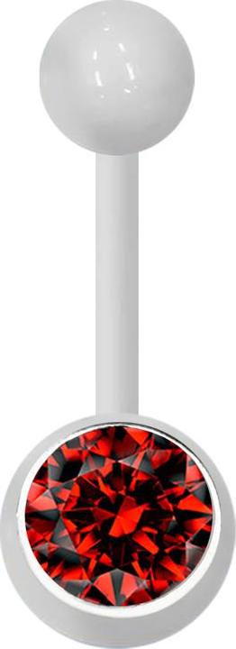 Actual product image Star Piercing Banana white with ball and ball crystal red (Plastic, without brass)