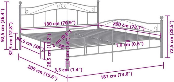 Image du produit vidaXL Bettgestell (180 x 200 cm)
