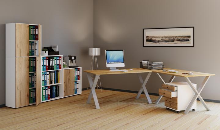 Produktbild VCM Schreibtisch Computertisch Lona X Silber (140 x 50 x 76 cm)