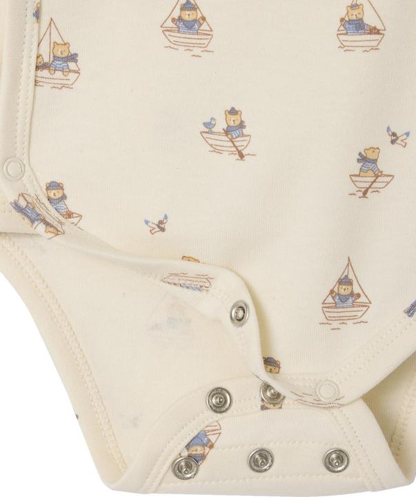 Produktbild Vertbaudet Bio-Kollektion: 3er-Pack mitwachsende Baby Bodys mit Matrosenmotiv (68)