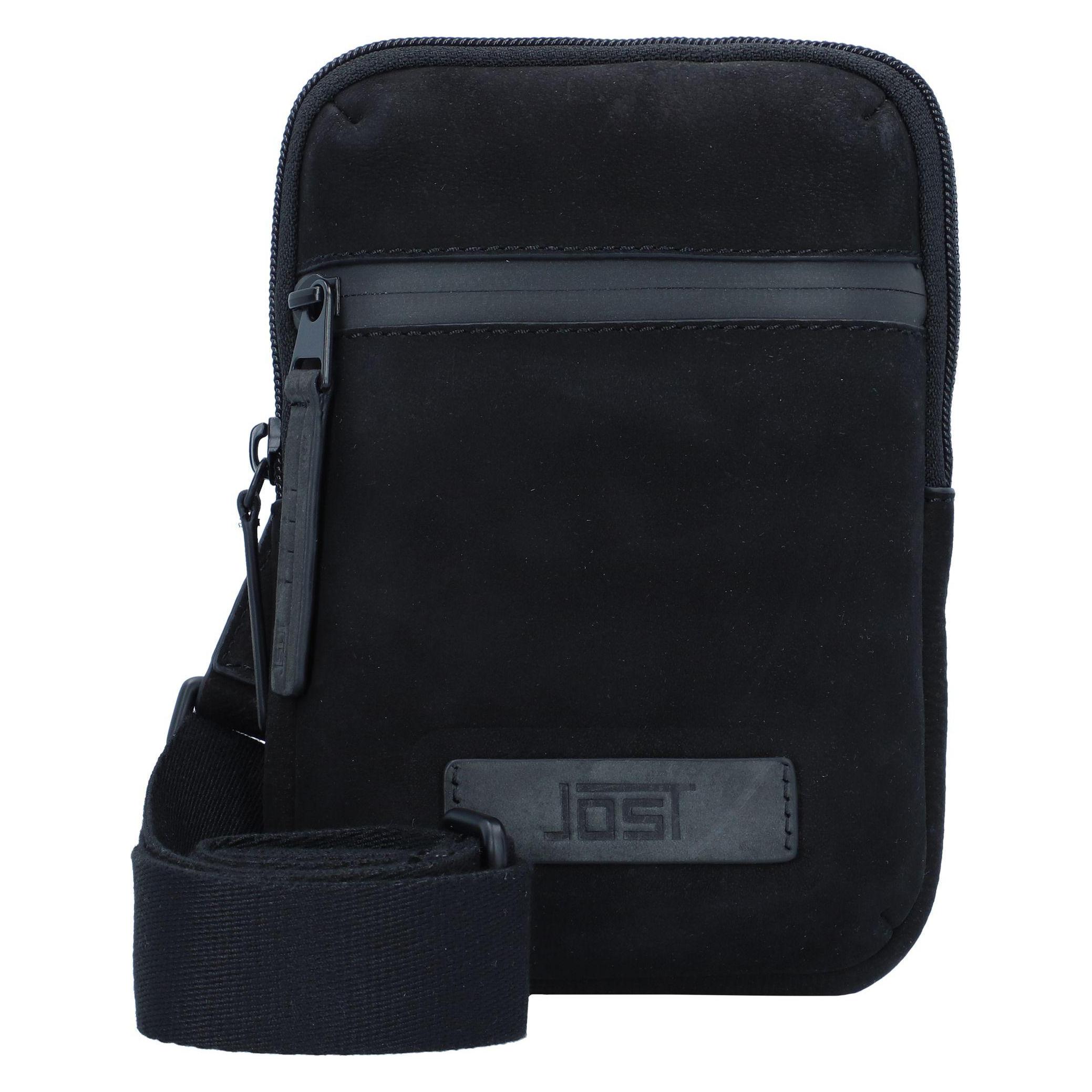 Jost, Unisex, Handtasche, Vaxholm Umhängetasche Leder 14 Cm, Schwarz