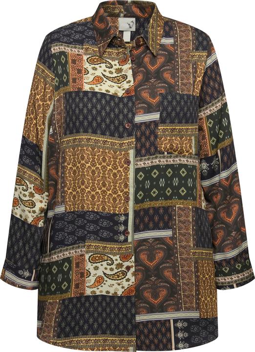 Produktbild Ulla Popken Hemdbluse, Mustermix, Hemdkragen, Langarm (42, 44)