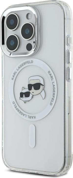 Actual product image Karl Lagerfeld KLHMP16XHLSKCH iPhone 16 Pro Max 6.9" biały/white hardcase IML Metal Karl&Choupette H (Apple iPhone 16 Pro Max)