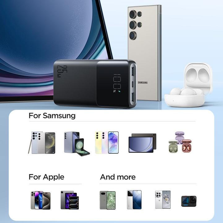 Actual product image Joyroom Powerbank 10000mAh, 25W - Black (10000 mAh, 25 W, 37 Wh)