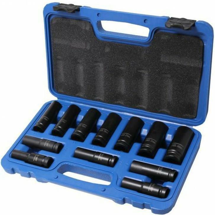 Thumbnail - Rockforce, Steckschlüssel + Stecknuss, Long Impact Attachments 12 PCs. 1/2 & quot 10-24 mm /Koffer (24 mm, 10 mm, 14 mm...