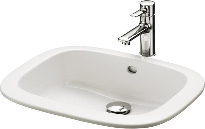 TOTO Built-in washbasin 530mm o tap hole with overflow angular white (450 mm, 530 mm)