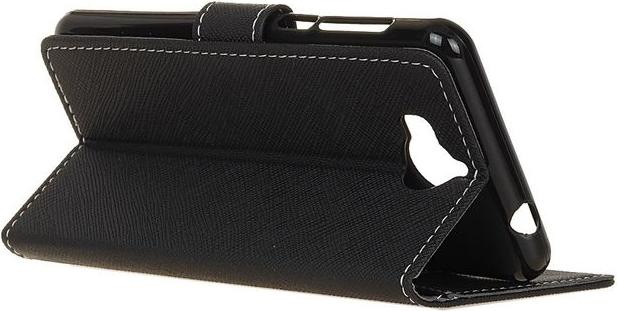Produktbild MU Classic Leder Hülle mit Kreuzmuster (Huawei Y6 (2017), Huawei Y5 (2017))