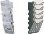 Actual product image Helit Brochure holder set H6103108 DIN A4 5 compartments grey.tr + wall holder (A4)