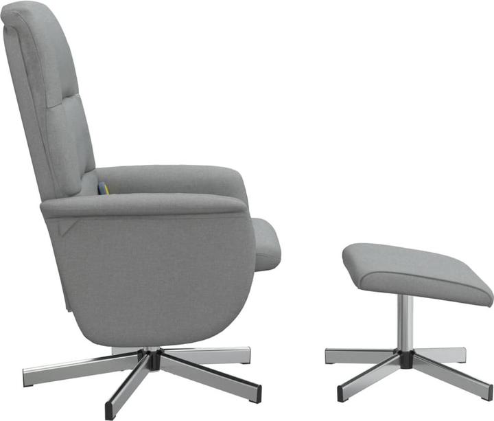 Actual product image vidaXL Massage chair with footstool light grey fabric,colour
