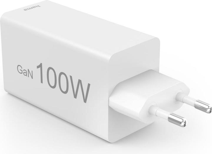Actual product image Hama Fast charger, GaN, 2x USB-C PD, 1x USB-A QC, mini charger, 100 W, WS (100 W, 3 ports)