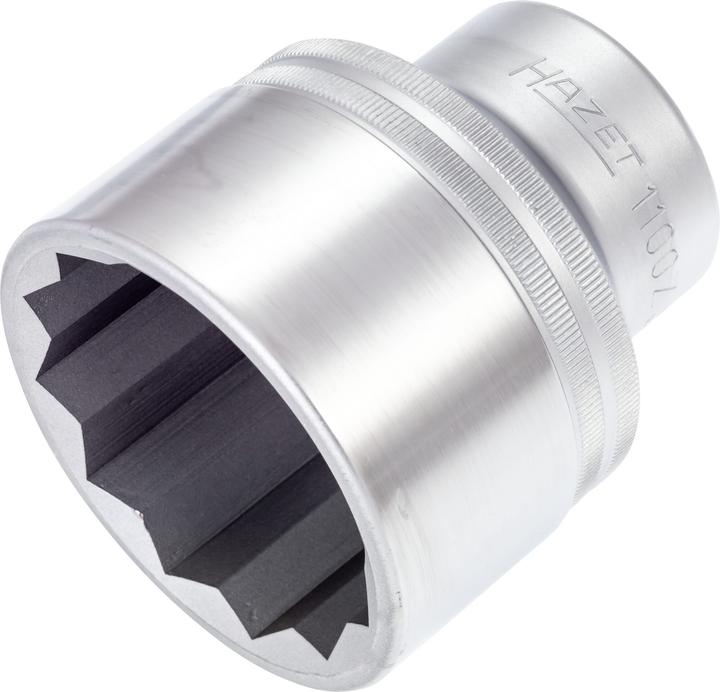Actual product image HAZET Socket ∙ 12-point 1100Z-55 ∙ Square, hollow 25 mm (1 inch) ∙ Outside 12-point profile ∙ 55 mm… (55 mm)