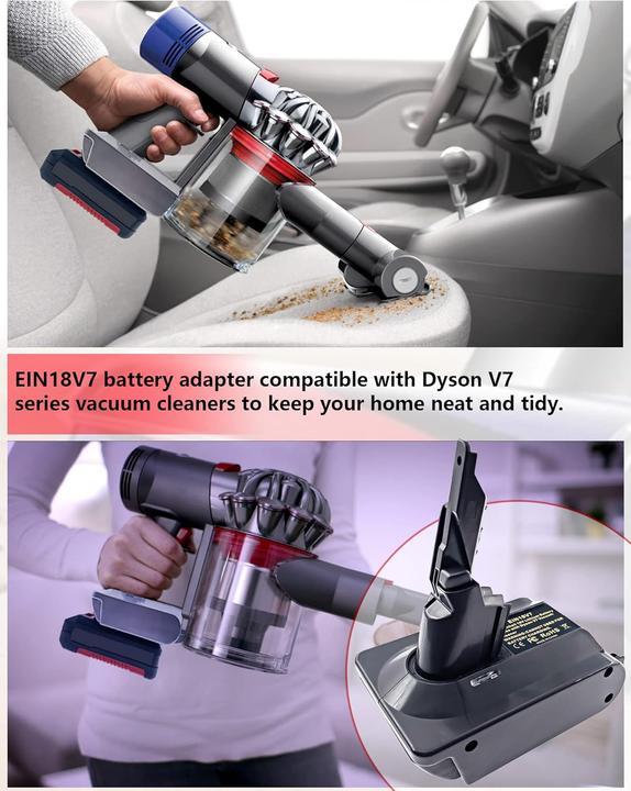 Actual product image Btrui Adapter EIN18V7 für Einhell 18V Akku auf Dyson V7 Staubsauger