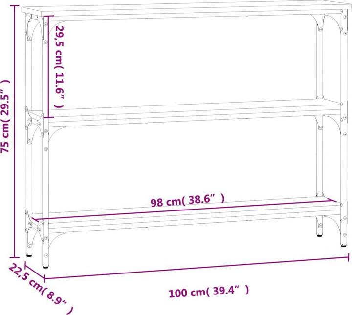 Image du produit vidaXL Konsolentisch (22.50 x 22.50 x 75 cm)