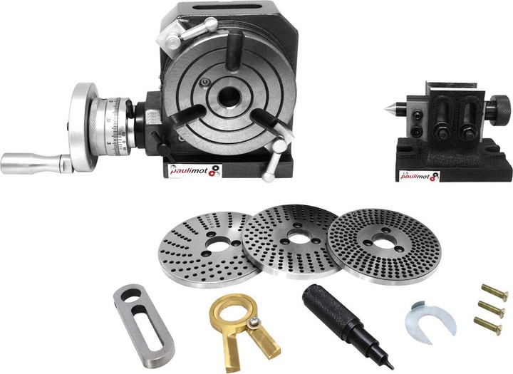 Produktbild Paulimot Teilapparat-Set mit Rundtisch Ø 110 mm, Reitstock und Teilscheiben