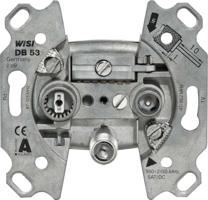 Produktbild WISI DB 53 Koaxial Silber Steckdose (2 dB, Antennendose)