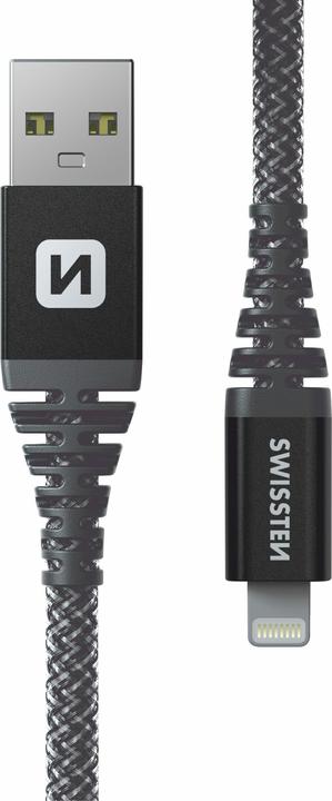 Actual product image Swissten Data Cable Kevlar Usb / Lightning 1.5 M Antracit (1.50 m, USB 3.2 Gen 1, 60 W)
