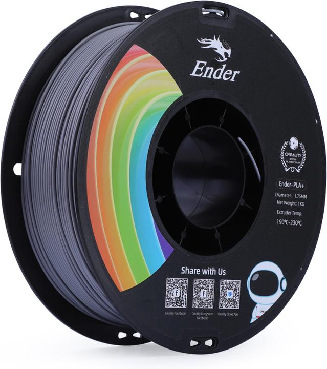 Immagine prodotto Creality Filamento PLA+ Grigio, 1,75 mm, 1 kg (PLA, 1.75 mm, 1000 g, Grigio)