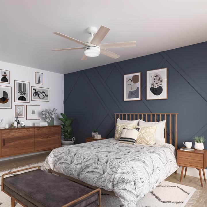 Actual product image Hunter Fans DC Deckenventilator Arete Weiss mit Licht & Fernbedienung (43 dB)