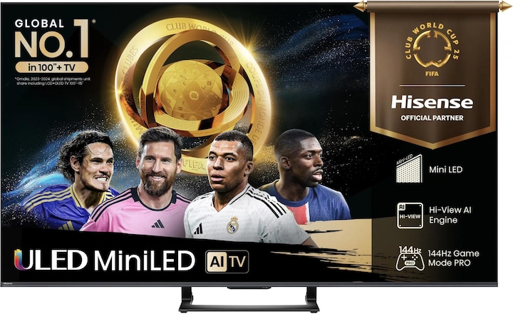 Produktbild Hisense TV 55U7Q sw Mini LED-TV ULED UHD,Multituner,120Hz,Smart,D.Vision,HDR (55", U7QF, LED, UHD, 2025)