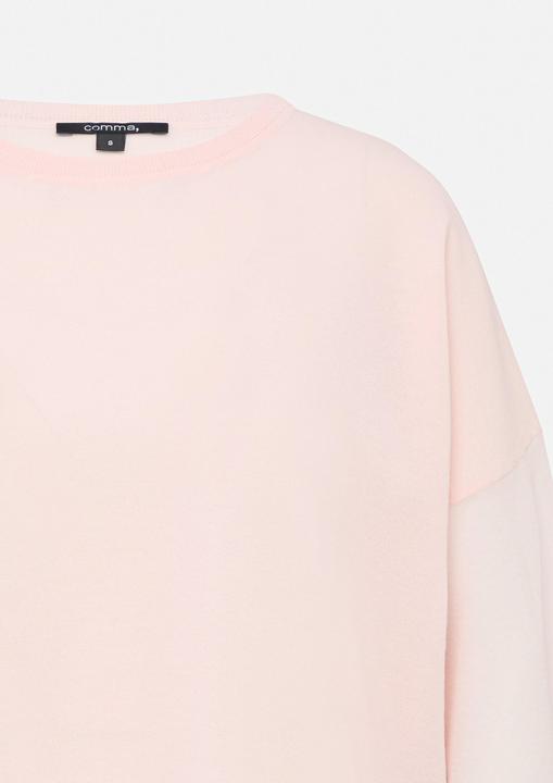 Produktbild Comma Strickpullover Semi-transparentes Feinstrickshirt mit verkürzten Ärmeln (XS)