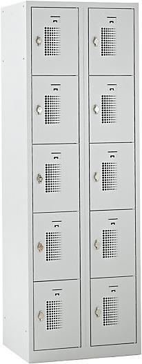 Actual product image eurokraft basic Locker cabinet with rotary bolt for padlock, 10 compartments (60 cm, 180 cm)