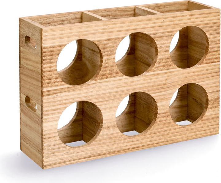 Zeller Present Weinregal "Stripes", für 6 Flaschen, Gummibaum (6 Fl.)