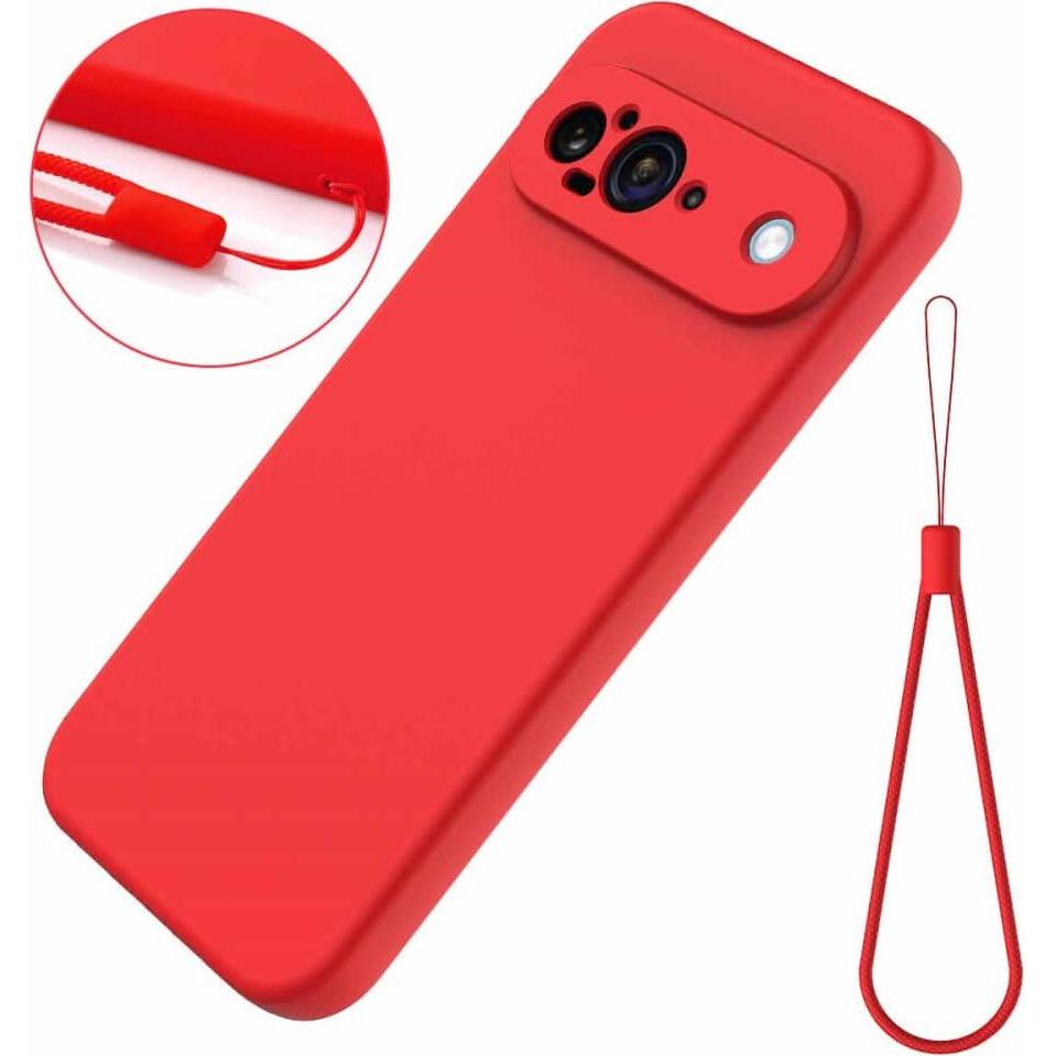 Thumbnail - Cover-Discount Google Pixel 9 / 9 Pro - Silikon Gummi Hülle (Google Pixel 9), Smartphone Hülle, Rot