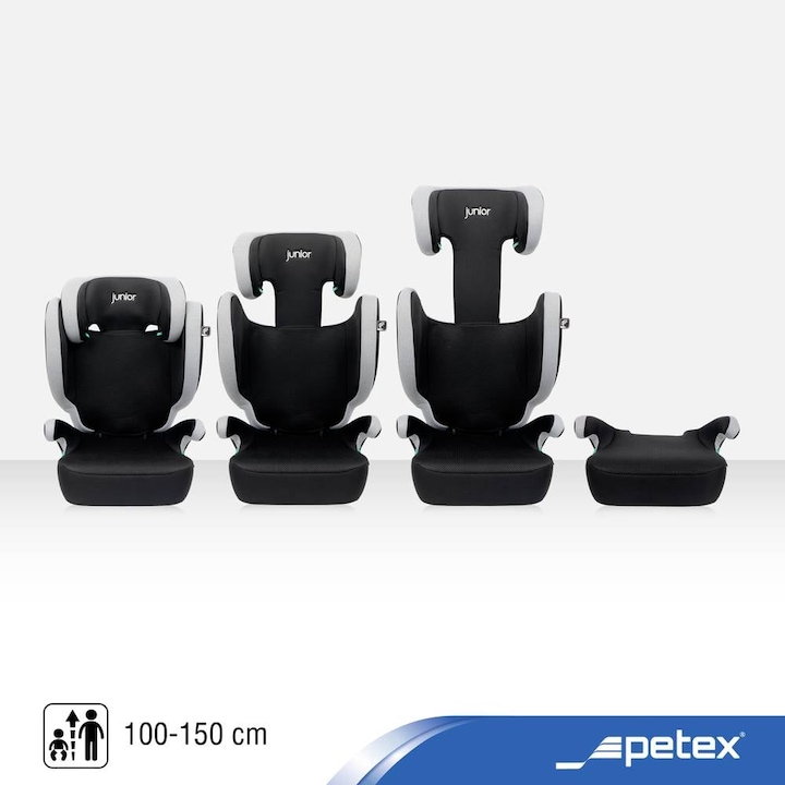 Actual product image Petex Basic Plus 1601 grey HDPE according to ECE R129 Child seat grey (Child seat, ECE R129/i-Size Standard)
