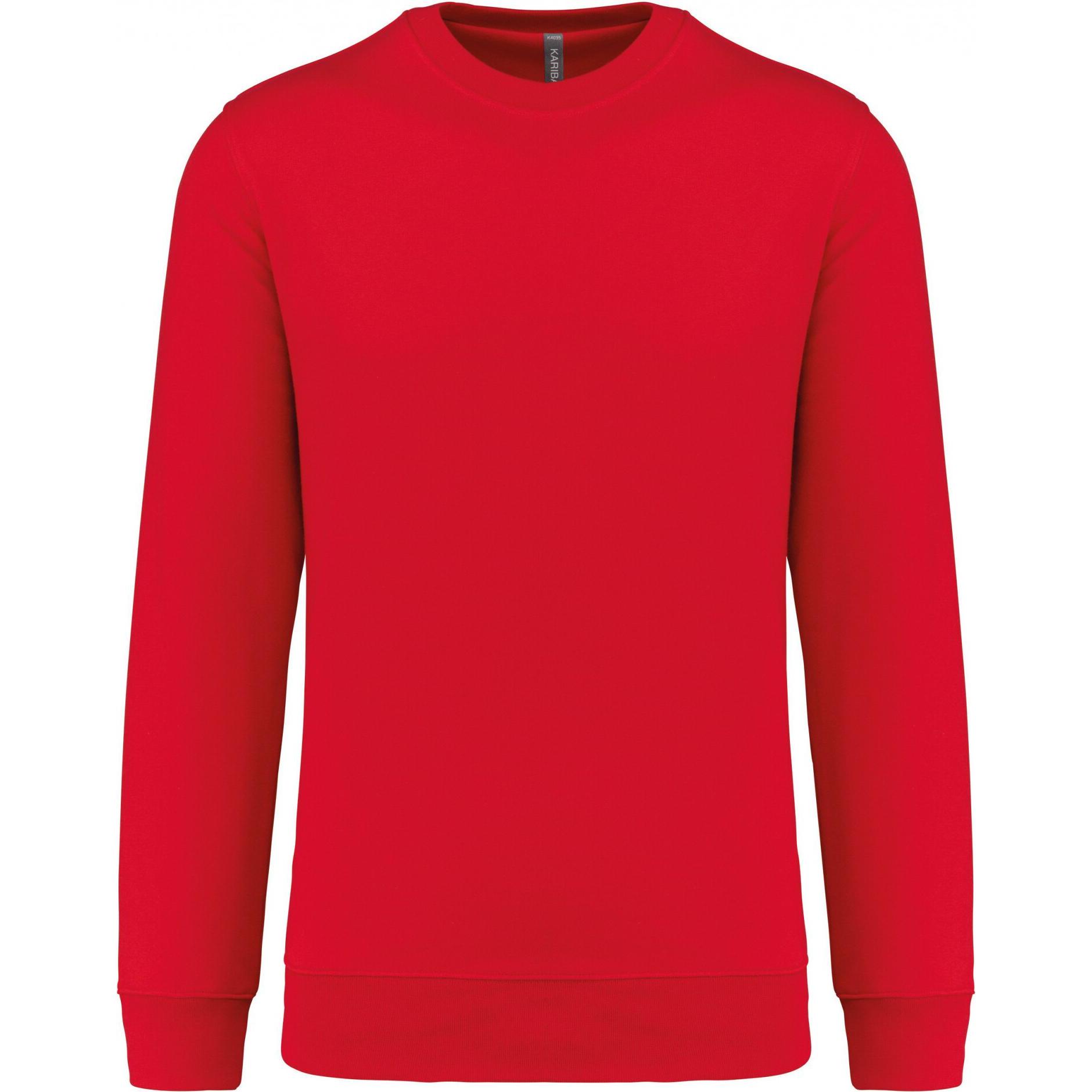 Kariban, Pullover, Sweatshirt mit Rundhalsausschnitt, Rot, (L)