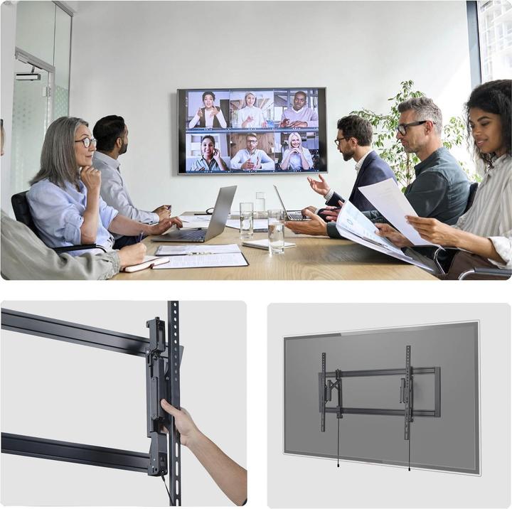 Produktbild StarTech .com 10ULE-TV-WALL-MOUNT, 200 x 200 mm, 1000 x 600 mm, -15 - 10°, -10 - 10°, Stahl, Schwarz (Wand, 80 kg, 55" - 105")