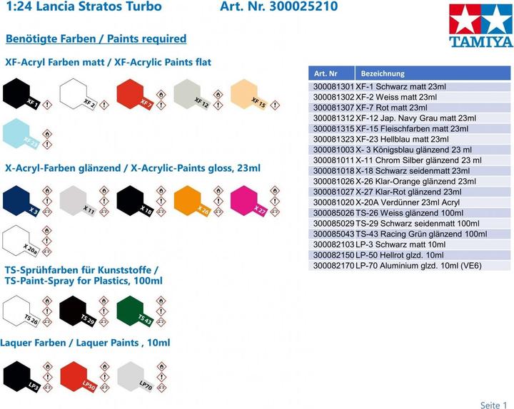 Image du produit Tamiya 1/24 Lancia Stratos Turbo