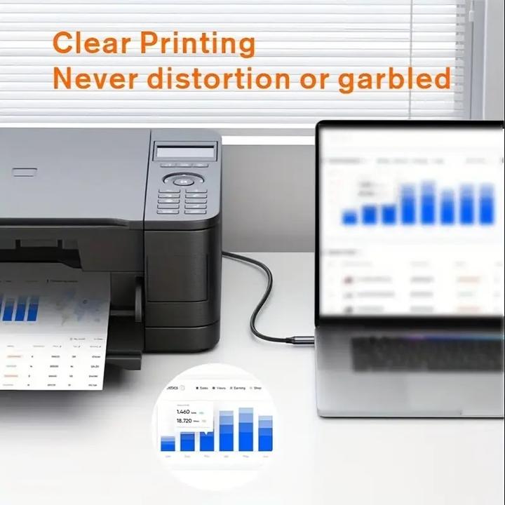 Produktbild PhoneLook USB-B zu USB-C Adapterkabel leicht und flexibel kompatibel mit verschiedenen Geräten Nylon (2 m)