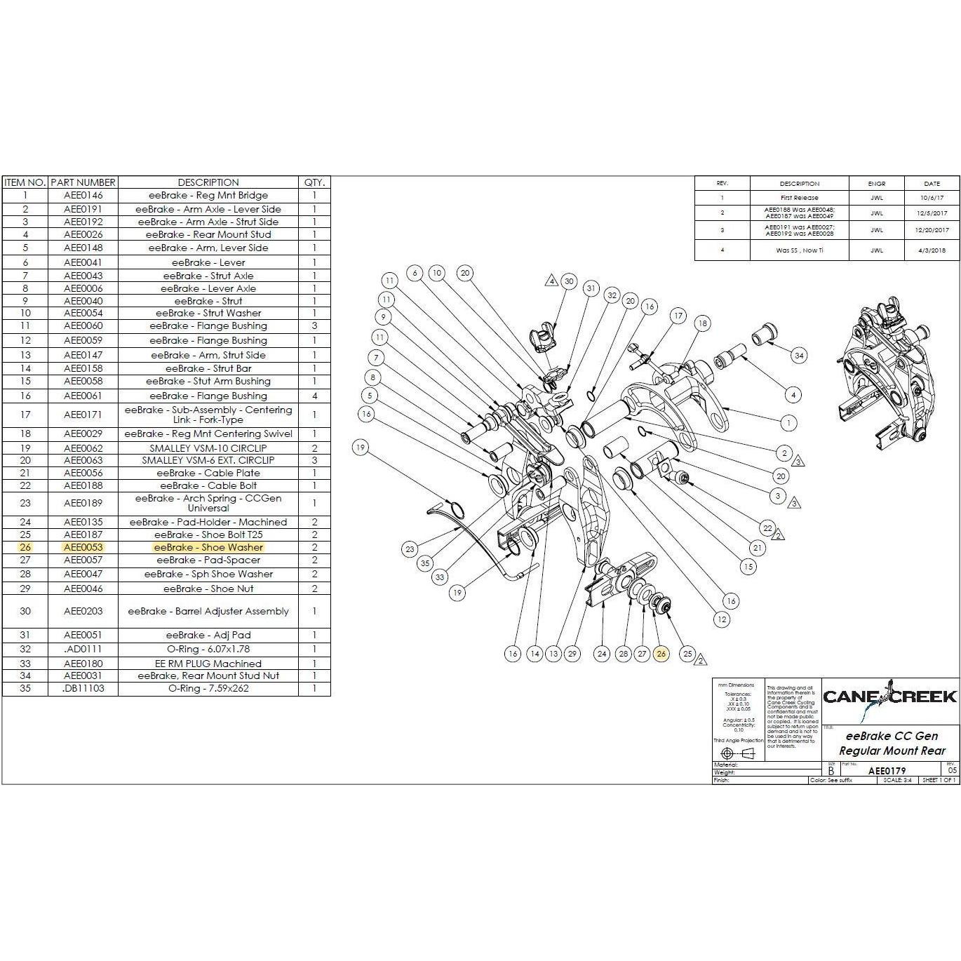 Cane Creek, Zubehör Velobremsen
