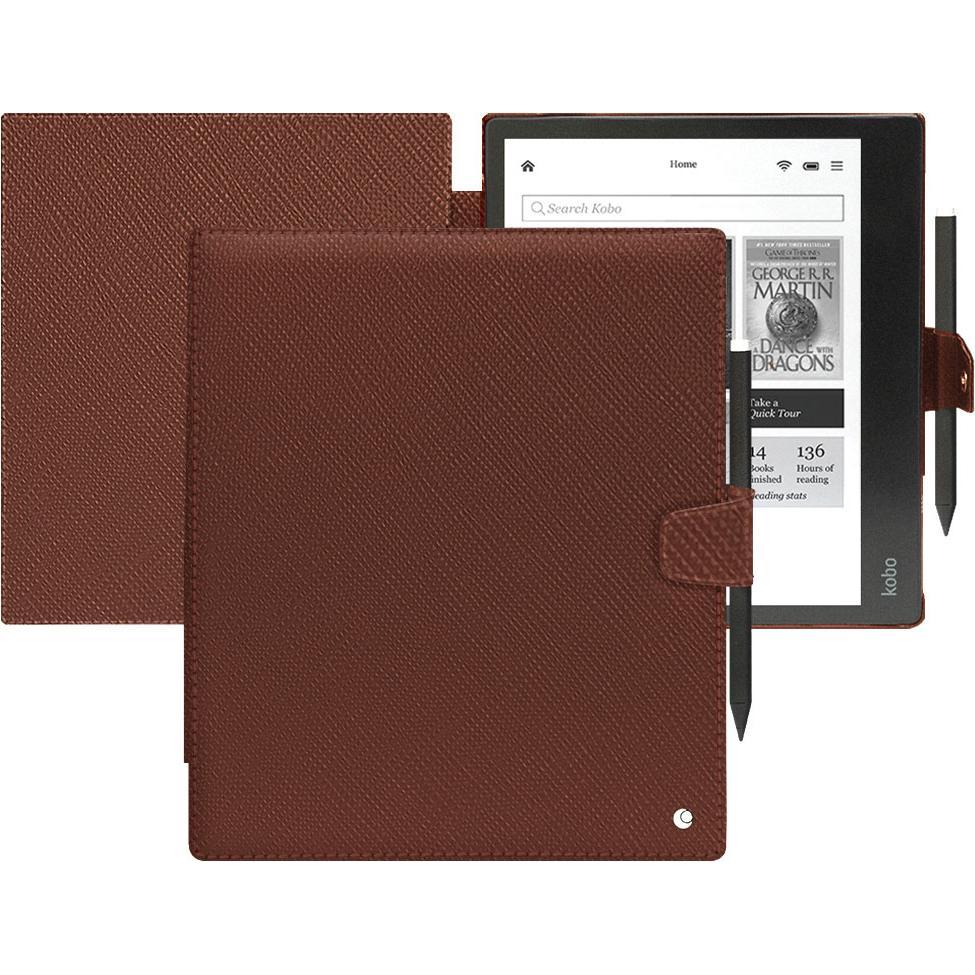 Noreve Lederschutzhülle horizontal (Kobo Elipsa 2E), Tablet Hülle, Braun