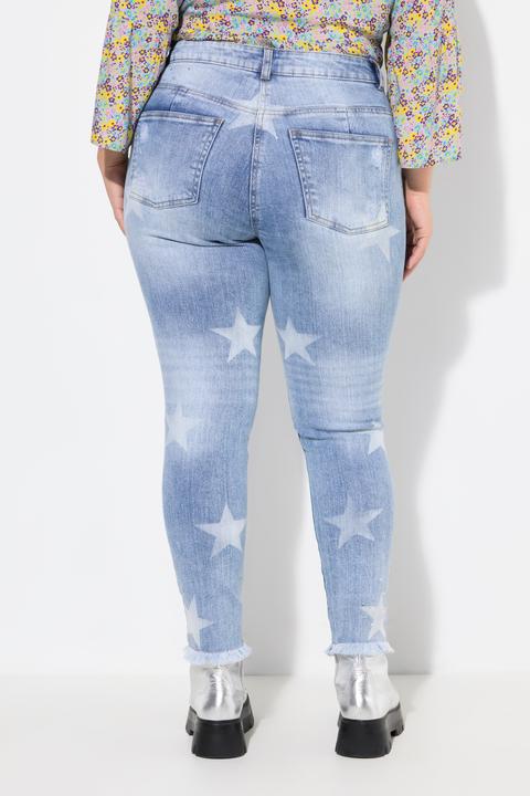 Produktbild Angel of Style Jeans, Slim Fit, Sterne, Glitzersteinchen, Fransensaum (46)